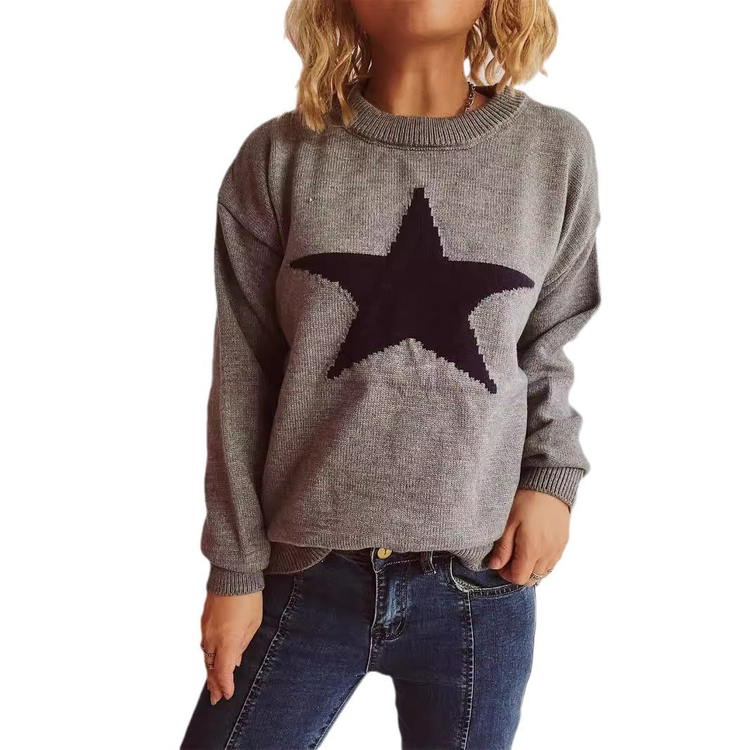 Pull décontracté pour femmes avec un motif d'étoiles accrocheur Chic und Stil