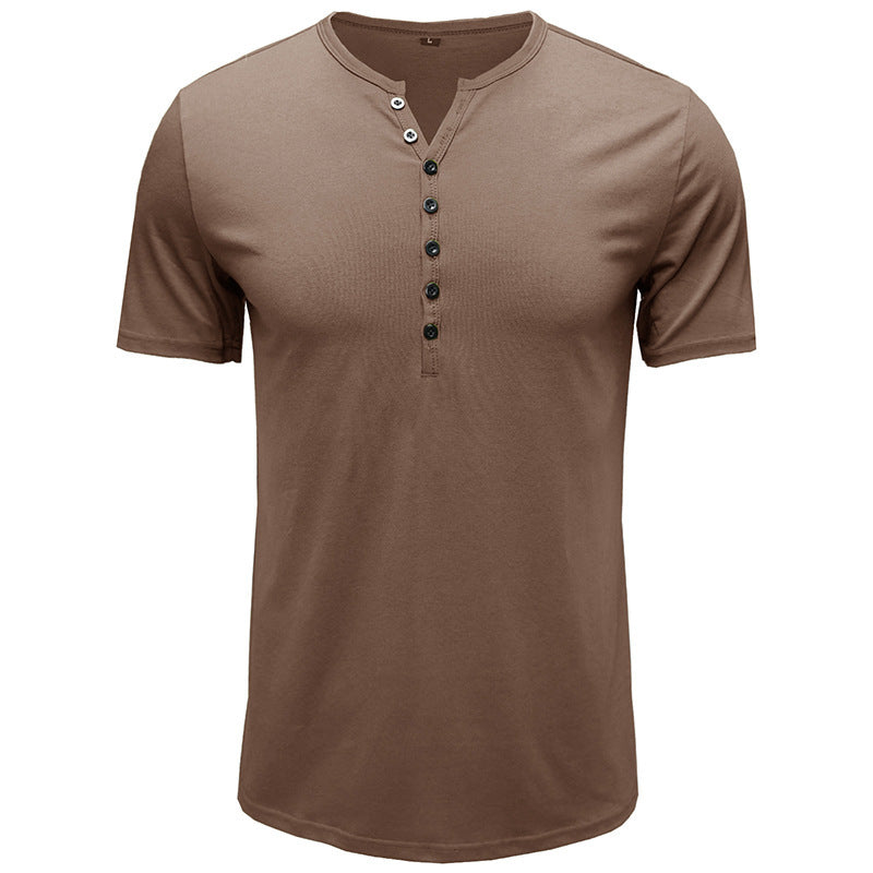 T-shirt Henley à manches courtes pour hommes Chic und Stil