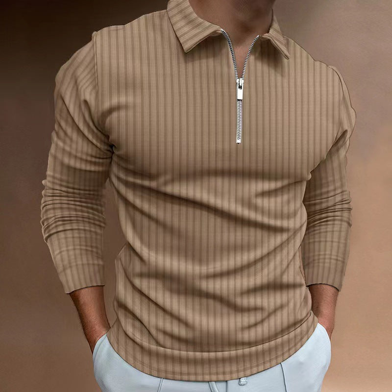 Polo à manches longues pour hommes avec fermeture éclair à la mode Chic und Stil