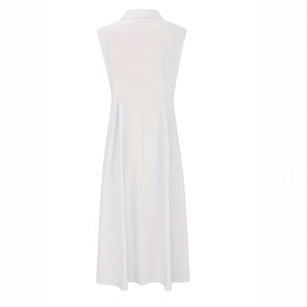 Robe maxi d'été pour dames avec patte de boutonnage et design sans manches Chic und Stil