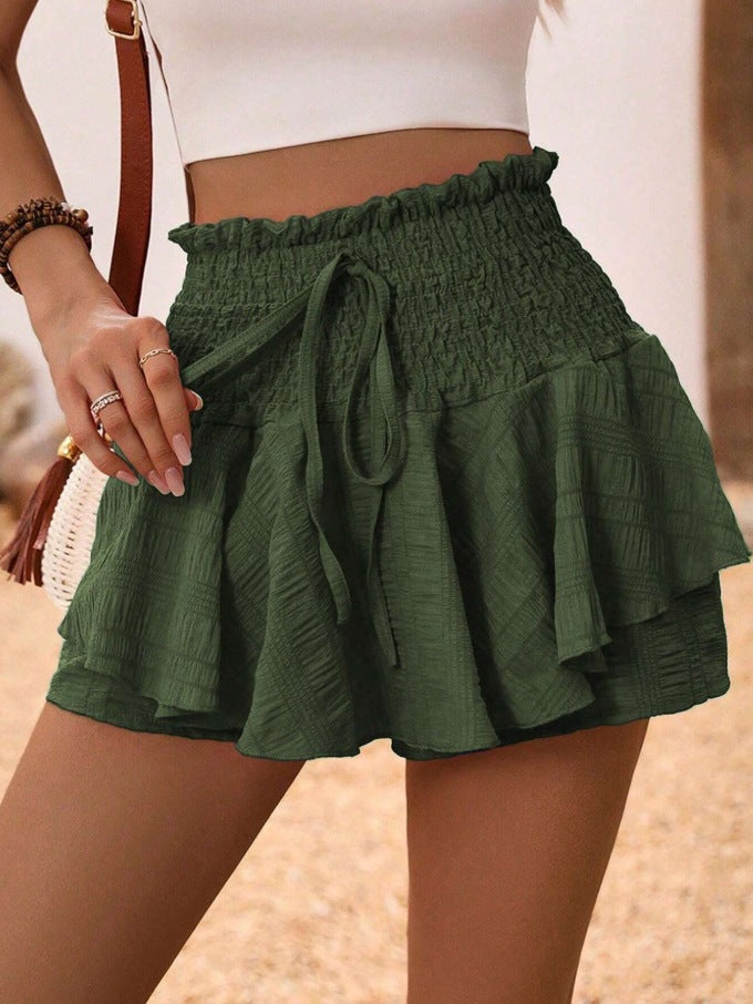 Jupe mini plissée à volants pour femmes Chic und Stil