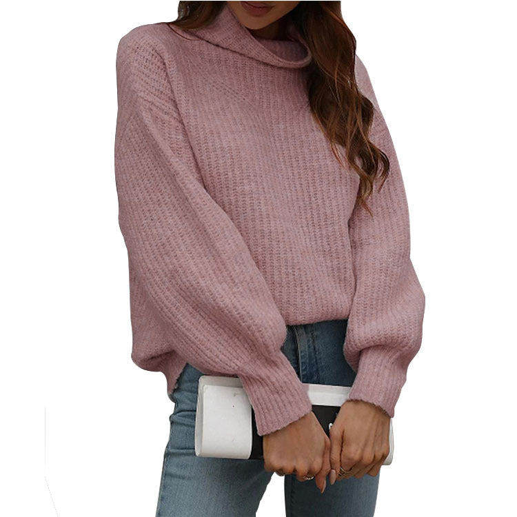 Pull en tricot pour femmes avec coupe ample et col roulé à la mode Chic und Stil