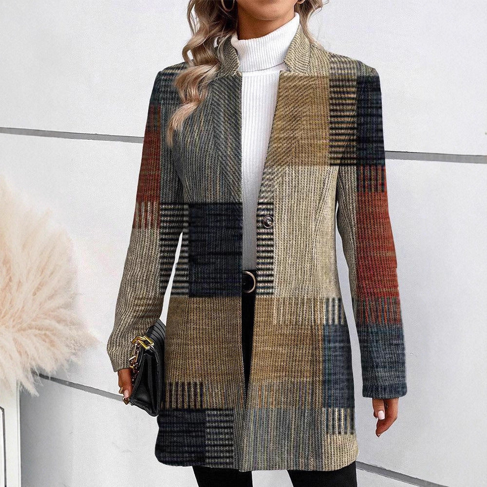 Manteau à carreaux élégant pour femmes Chic und Stil