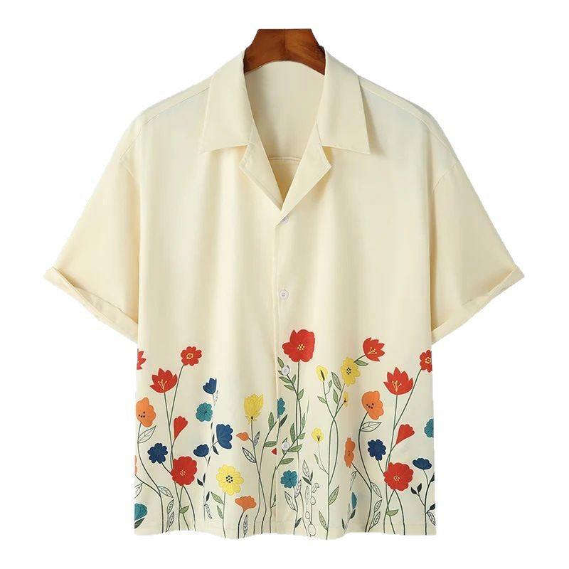 Chemise à manches courtes pour hommes avec motif floral et tissu de haute qualité Chic und Stil