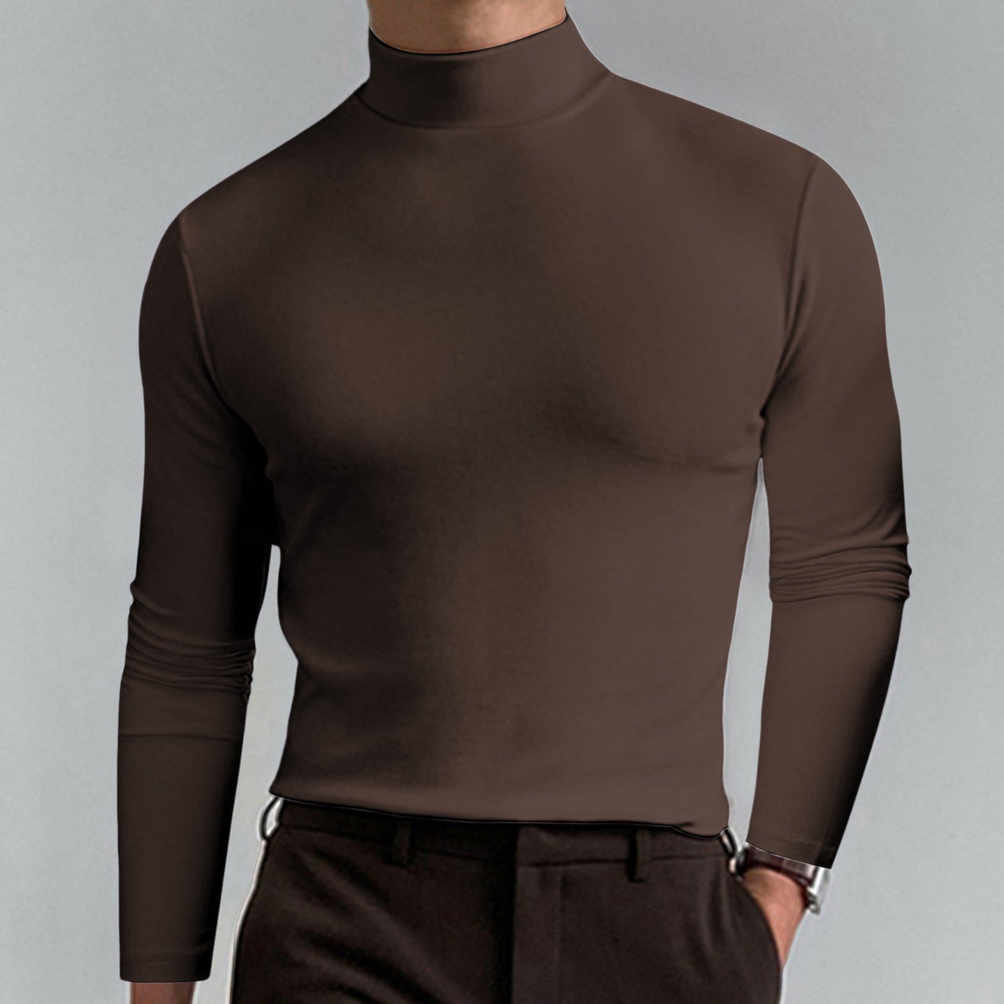 Pull-over à col roulé pour hommes en matériaux confortables et élastiques Chic und Stil