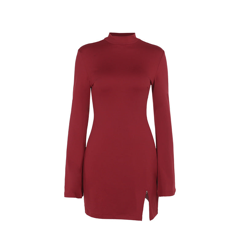 Robe mini à manches fluides pour femmes avec fente latérale Chic und Stil