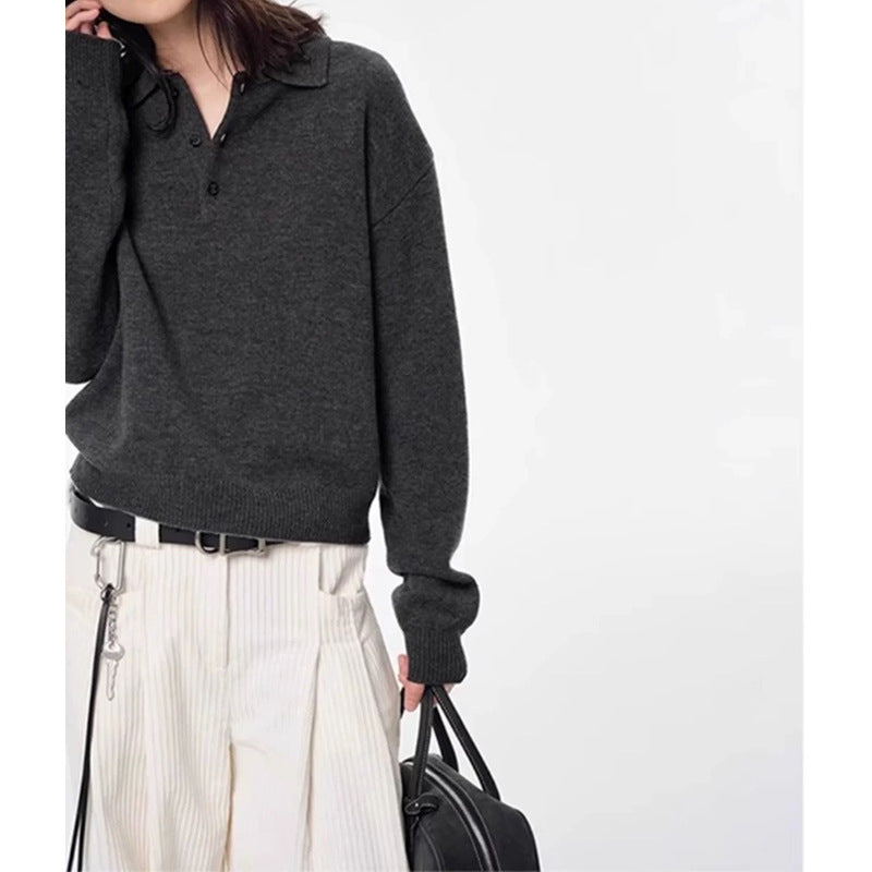 Pull en tricot polo classique pour femmes Chic und Stil