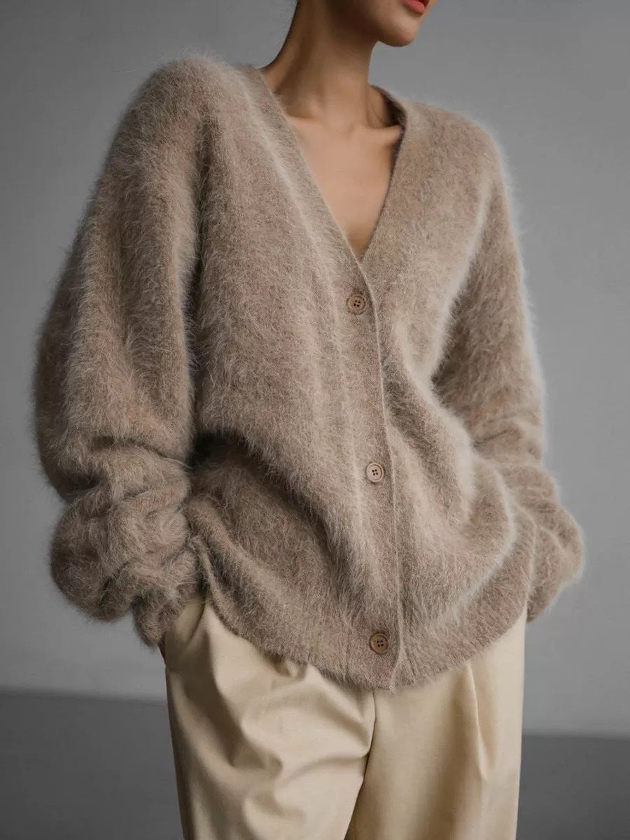 Cardigan femme moelleux avec fermeture à boutons et coupe ample Chic und Stil