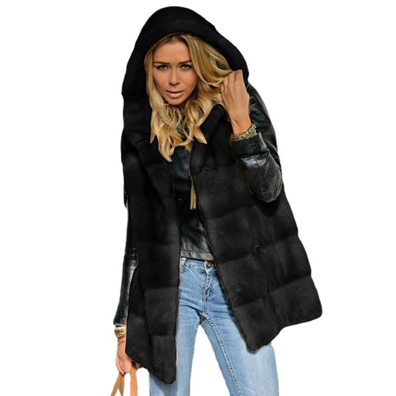 Gilet pour dames en polaire avec capuche Chic und Stil