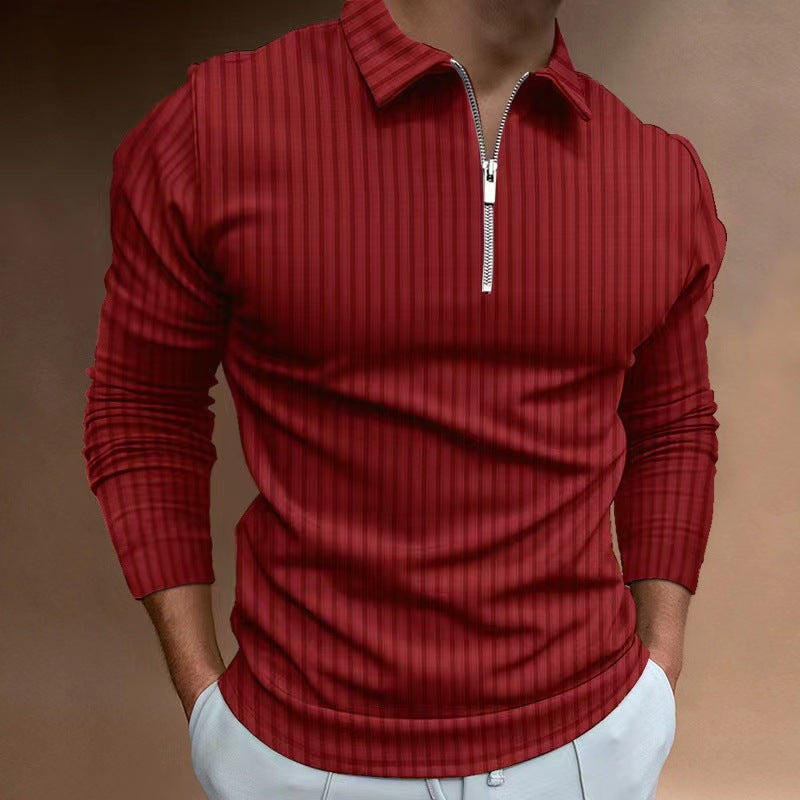 Polo à manches longues pour hommes avec fermeture éclair à la mode Chic und Stil