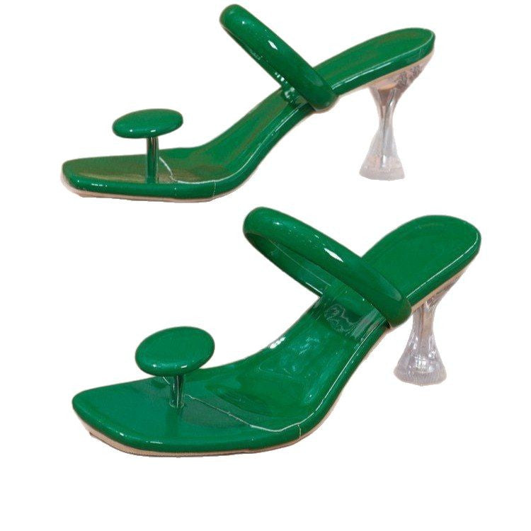 Sandales élégantes pour dames avec talon transparent et design à la mode Chic und Stil