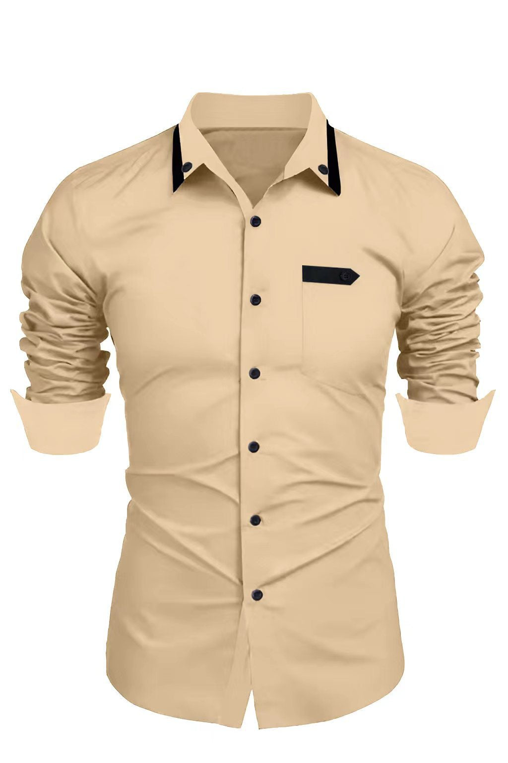 Chemise à manches longues élégante pour hommes avec fermeture à bouton Chic und Stil