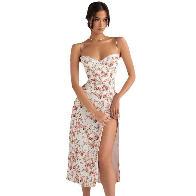 Robe midi bodycon floral pour femmes Chic und Stil