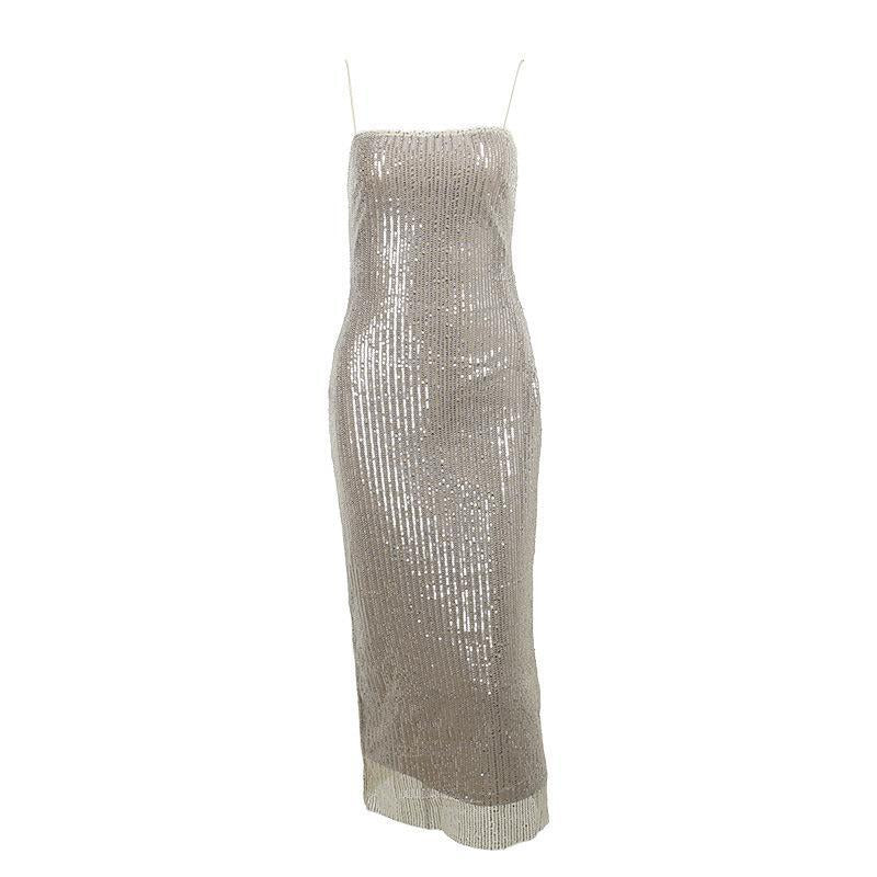 Robe maxi Bodycon scintillante Chic und Stil pour femmes