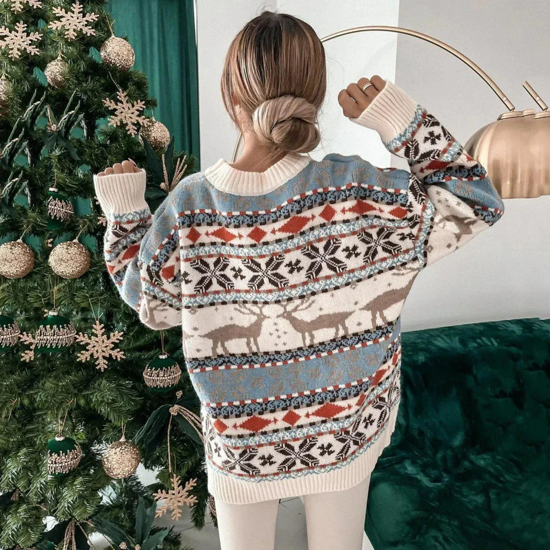 Chic und Stil | Pull de Noël avec motif de renne - Mode femme