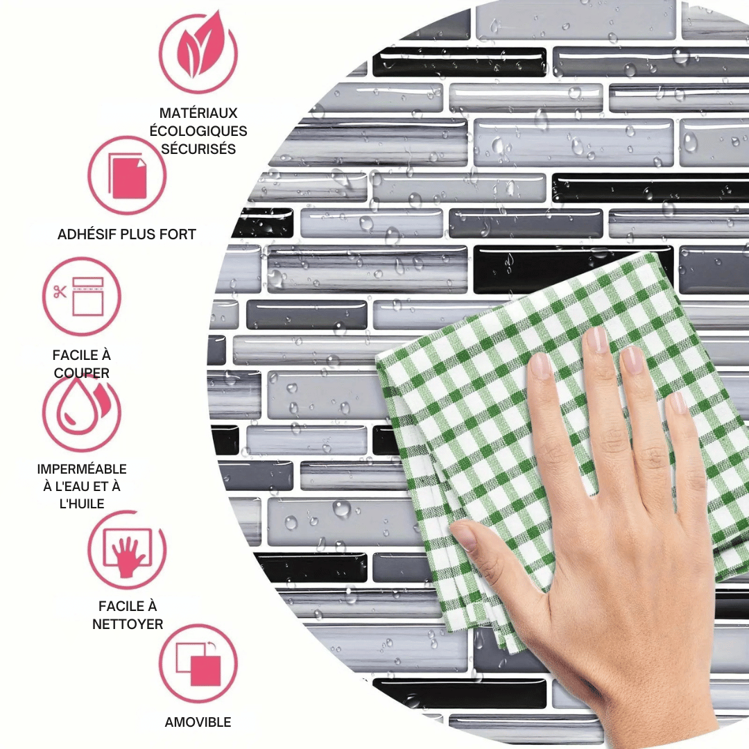 Autocollants de Carreaux Vert Clair - Motif Brique pour Cuisine et Salle de Bain-Carreaux muraux-ChicUndStil