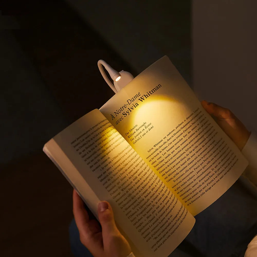 Chic and Style | Mini Reading Light - Portable Clip-on Night Light with USB Charging, Dimmable LED for Bedroom, Eye Protection and Camping - Book Light with 360° Rotatable Clip