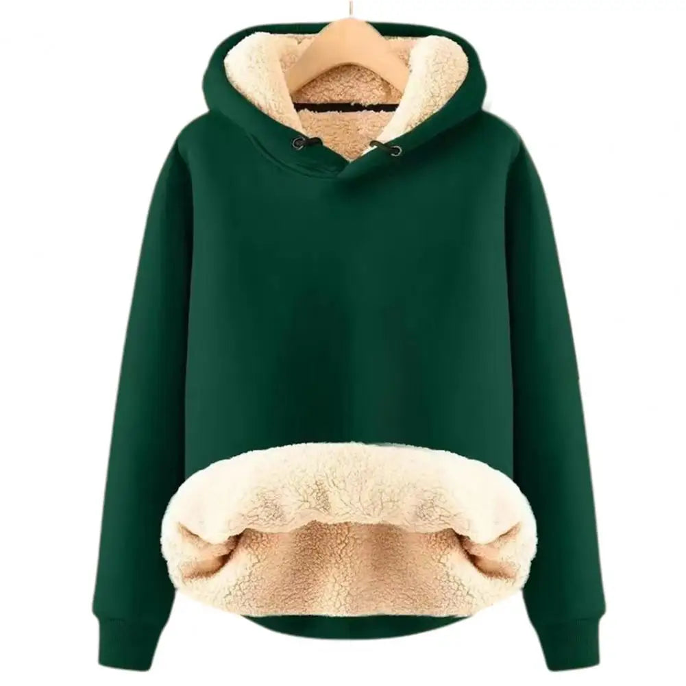 Chic und Stil | Warmer Hoodie with Fleece Lining Polyester and Sherpa Comfortable and Trendy