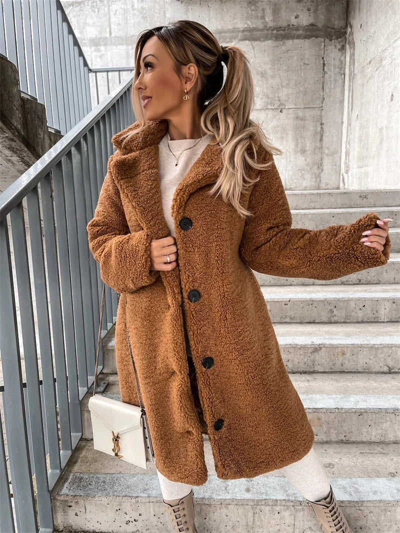 Chic und Stil - Manteau long en peau d'agneau