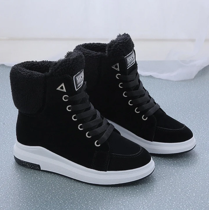 Chic und Stil | Felt Lined Laced Boots Winter Boots Ankle Boots