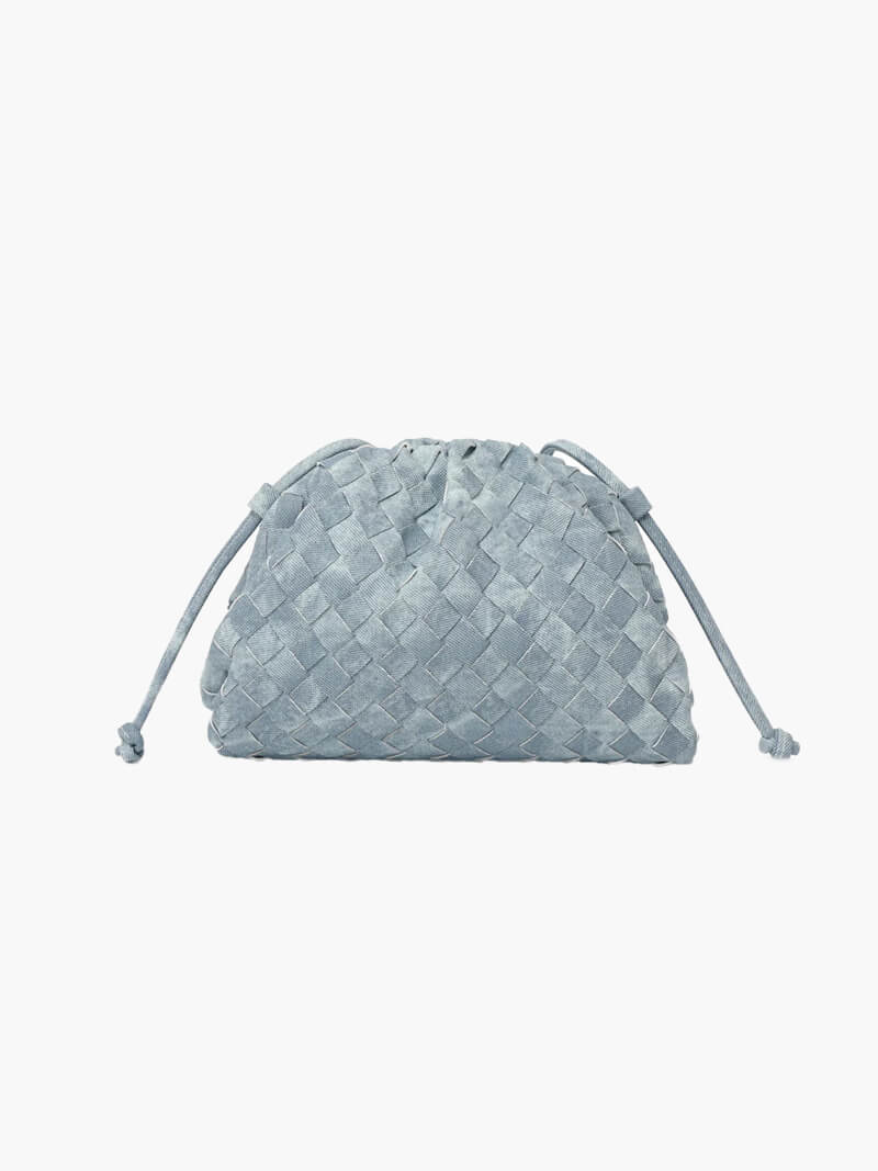 Chic und Stil | Leather Shoulder Bag for Women - Minimalist Woven Bag