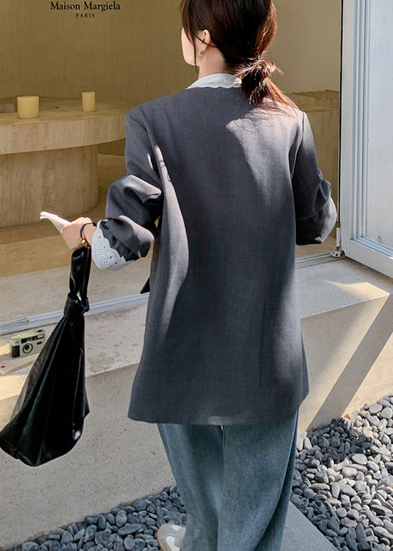 Chic und Stil | Oversized gray patchwork lace coats