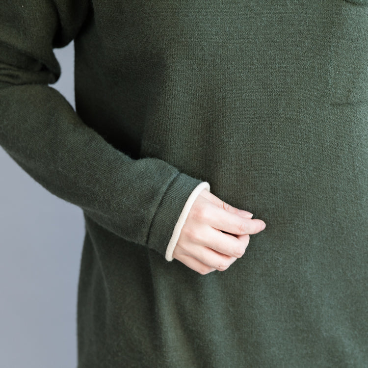 Chic und Stil | dark blue knit coats casual knit pull-overs with a high cut