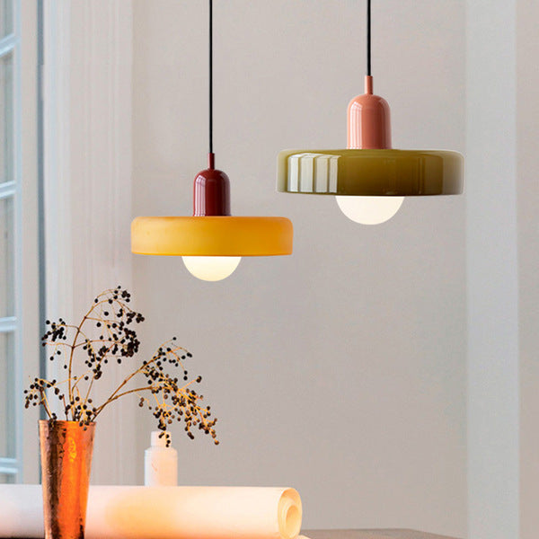 Chic and Style | Pendant lights made of colored glass | Elegant pendant light in Bauhaus style | Designer lamp for living room and dining room