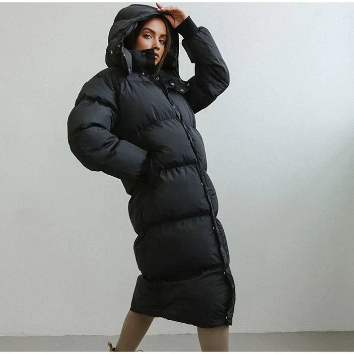 Chic und Stil | Maxi Puffer Jacket Plus Size Hooded Jacket