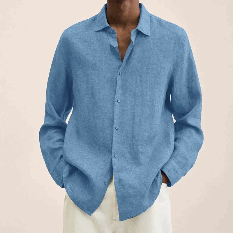 Chic und Stil | Chemise en lin à manches longues pour hommes