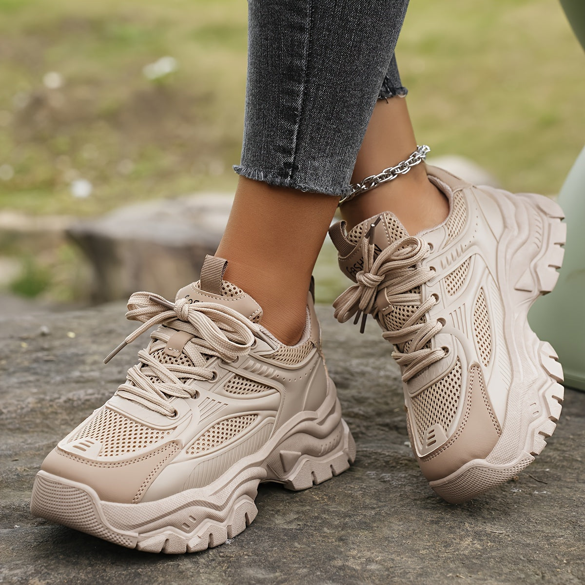 Chic and Style | Chunky sneakers with thick soles and adjustable height
