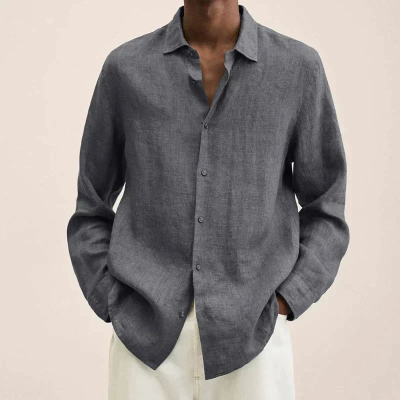 Chic und Stil | Chemise en lin à manches longues pour hommes
