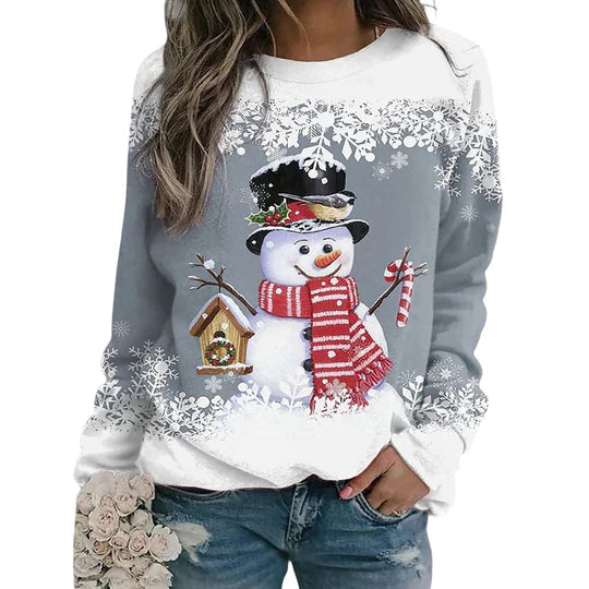 Chic und Stil | Sweater with Snowman Pattern for Women