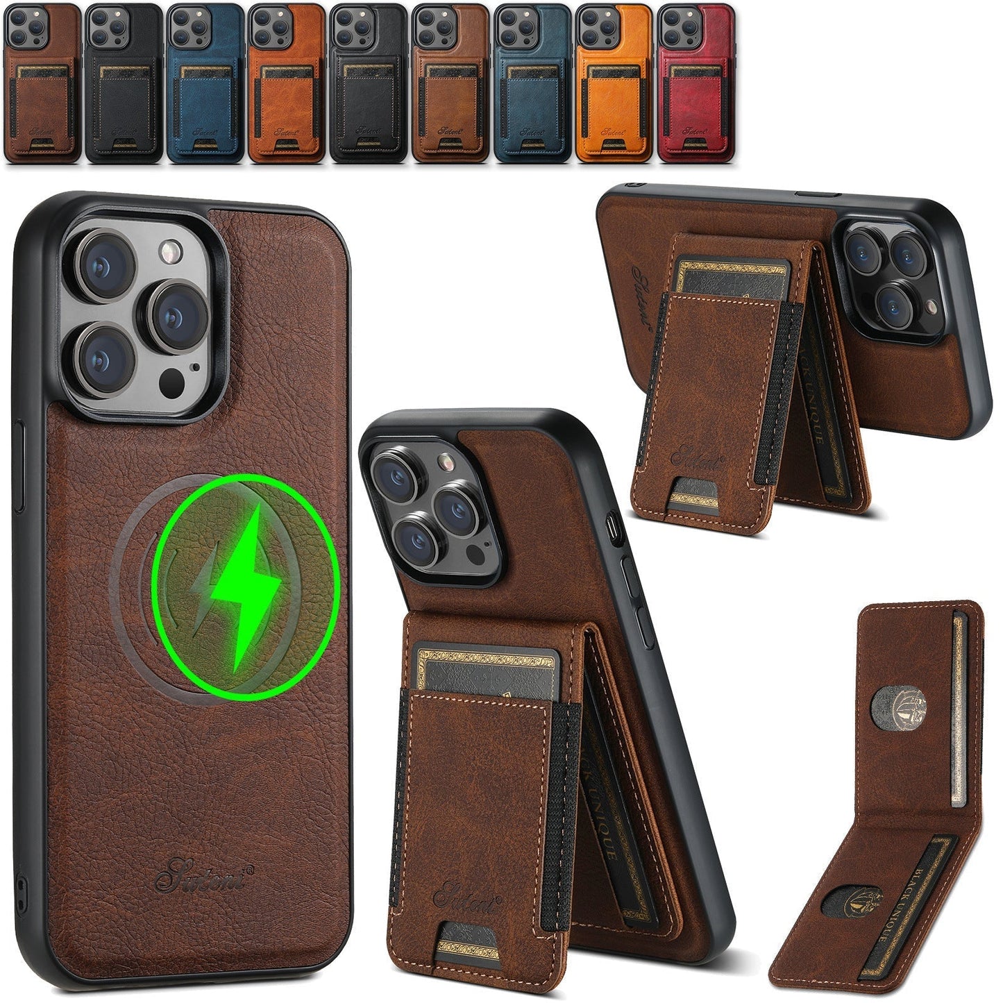 Chic and Style | Leather phone case with card holder and MagSafe compatibility