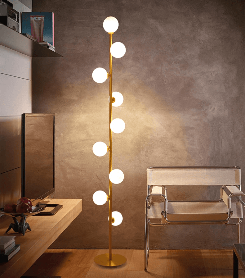 Élégante Lampe Pied Nordique - Verre Design - Chic-Gulvlampe-ChicUndStil