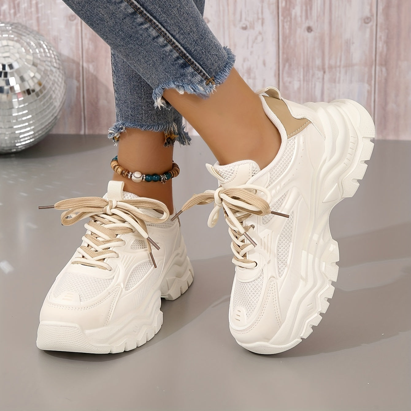 Chic and Style | Chunky sneakers with thick soles and adjustable height