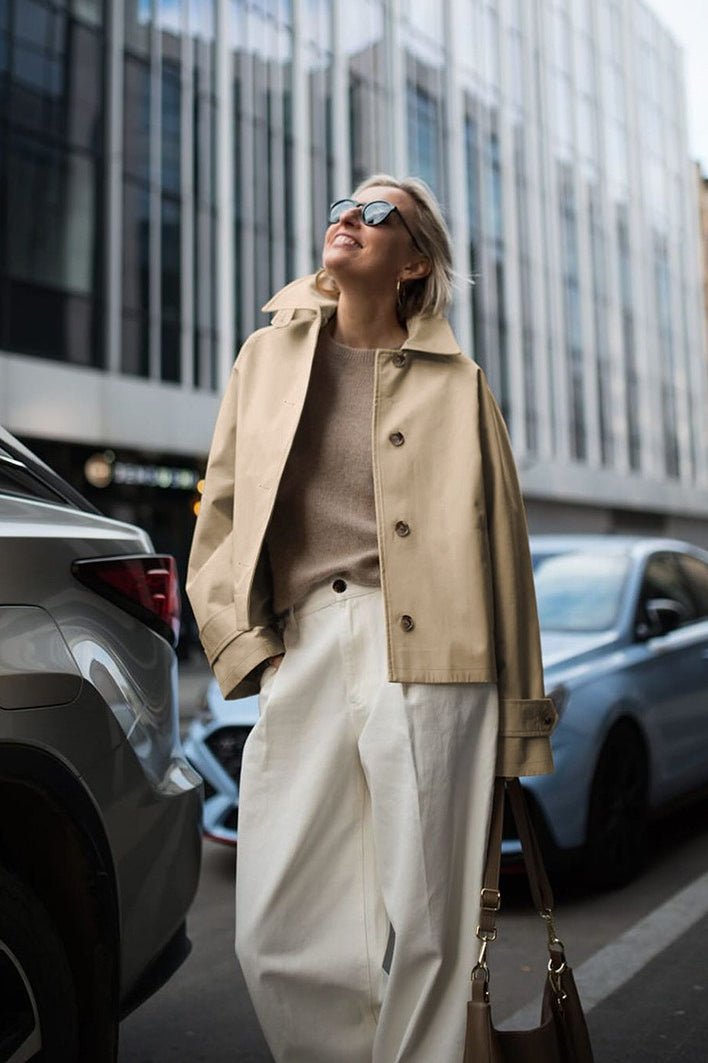 Chic und Stil | Khaki Long Sleeve Jacket