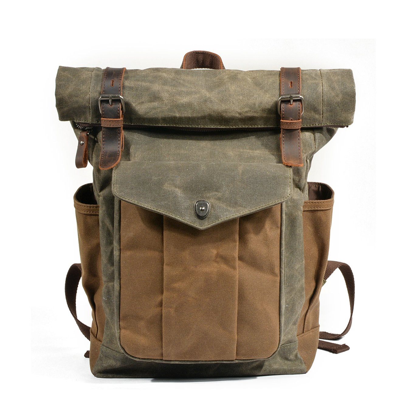 Chic und Stil | Canvas Rolltop Rucksack - Lundastyle - Sustainable and Stylish for Adventurers