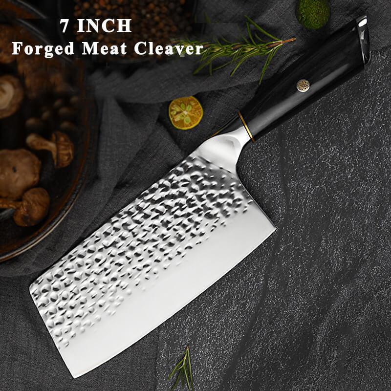 Couteau de Boucher Chinois, Couteau Éminceur Forgé de 7 Pouces - ChicUndStil