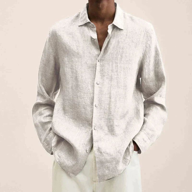 Chic und Stil | Chemise en lin à manches longues pour hommes