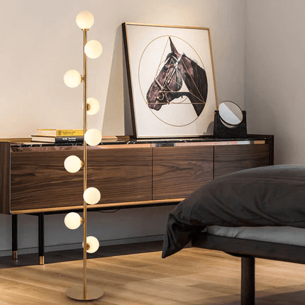 Élégante Lampe Pied Nordique - Verre Design - Chic-Gulvlampe-ChicUndStil