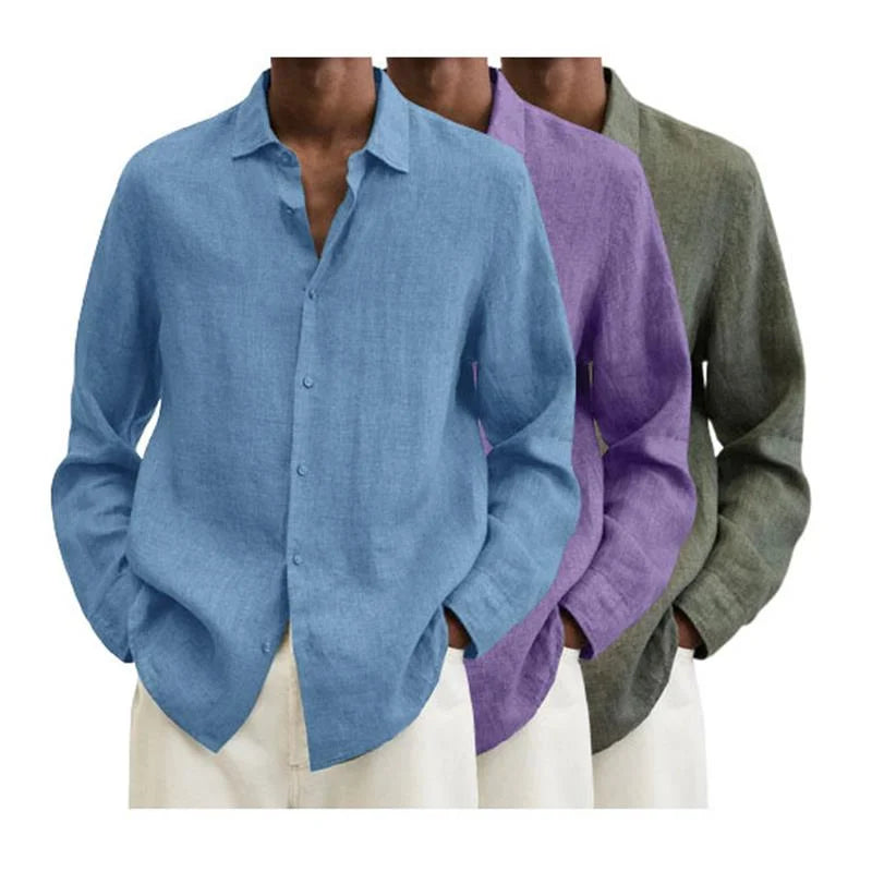Chic und Stil | Chemise en lin à manches longues pour hommes