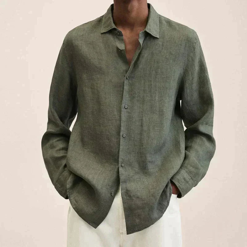 Chic und Stil | Chemise en lin à manches longues pour hommes