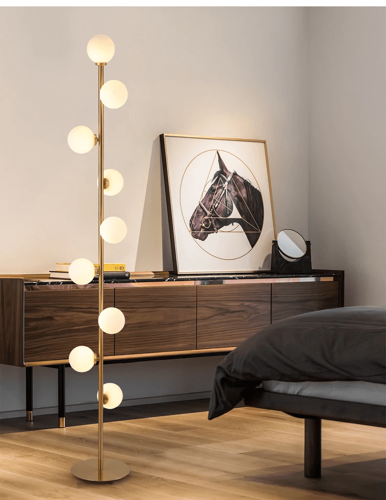Élégante Lampe Pied Nordique - Verre Design - Chic-Gulvlampe-ChicUndStil