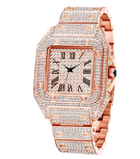 Chic and Style | MISSFOX Ice Out Square Watch for Men