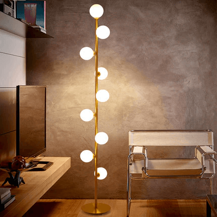 Élégante Lampe Pied Nordique - Verre Design - Chic-Gulvlampe-ChicUndStil