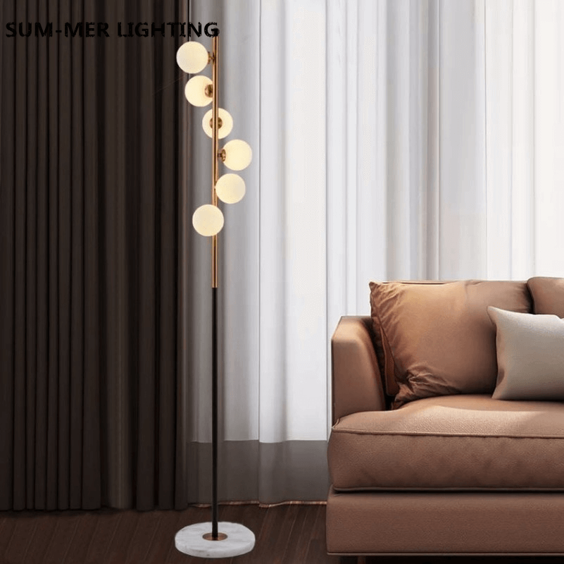Élégante Lampe Pied Nordique - Verre Design - Chic-Gulvlampe-ChicUndStil