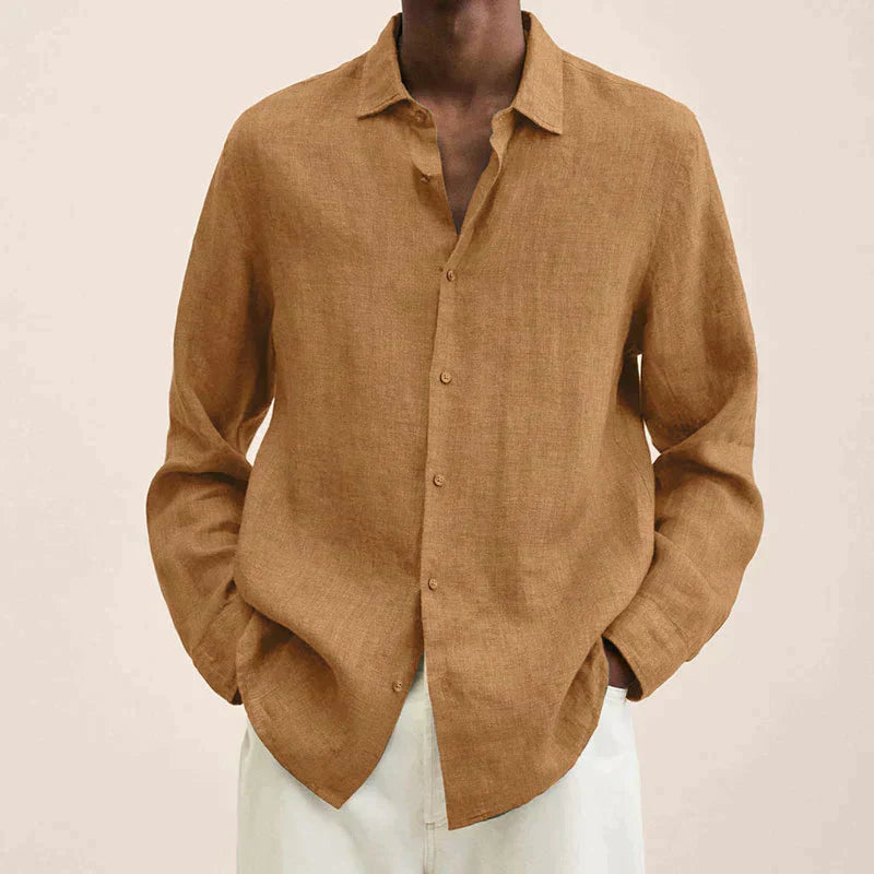 Chic und Stil | Chemise en lin à manches longues pour hommes