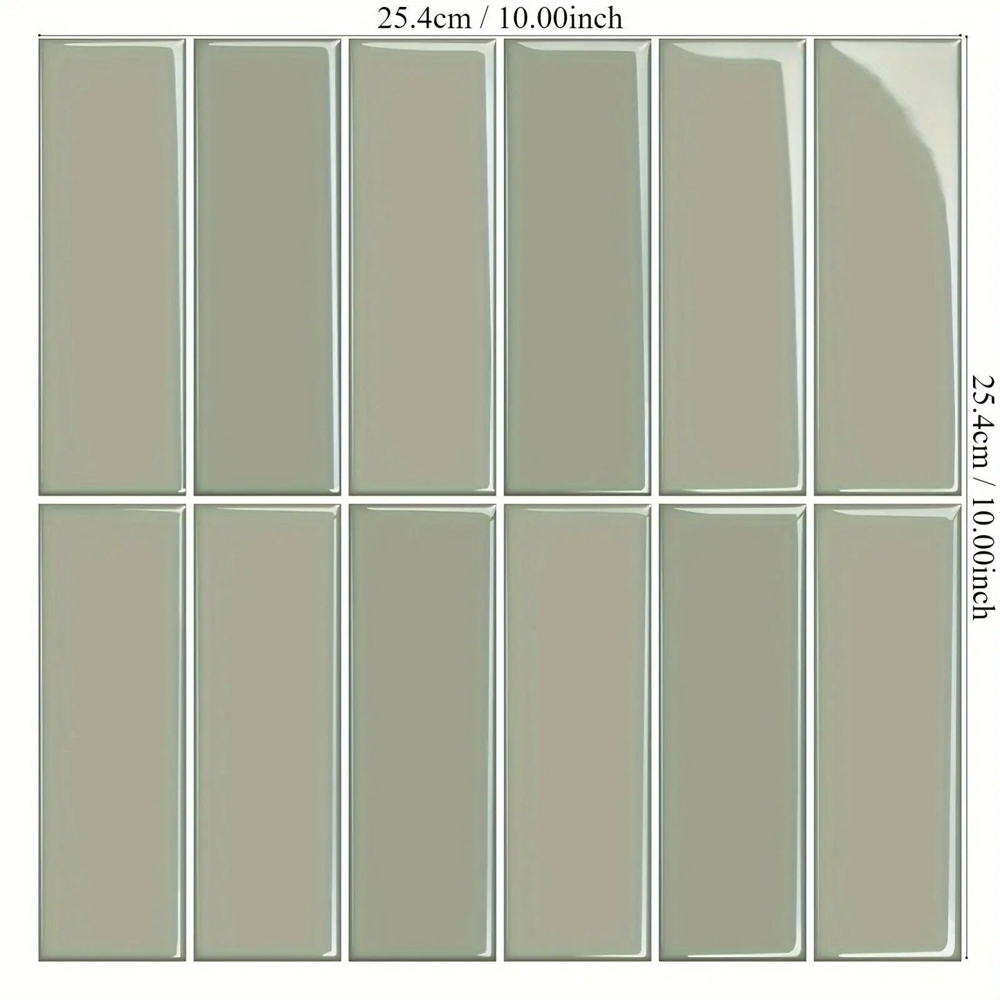 Autocollants de Carreaux Vert Clair - Motif Brique pour Cuisine et Salle de Bain-Carreaux muraux-ChicUndStil