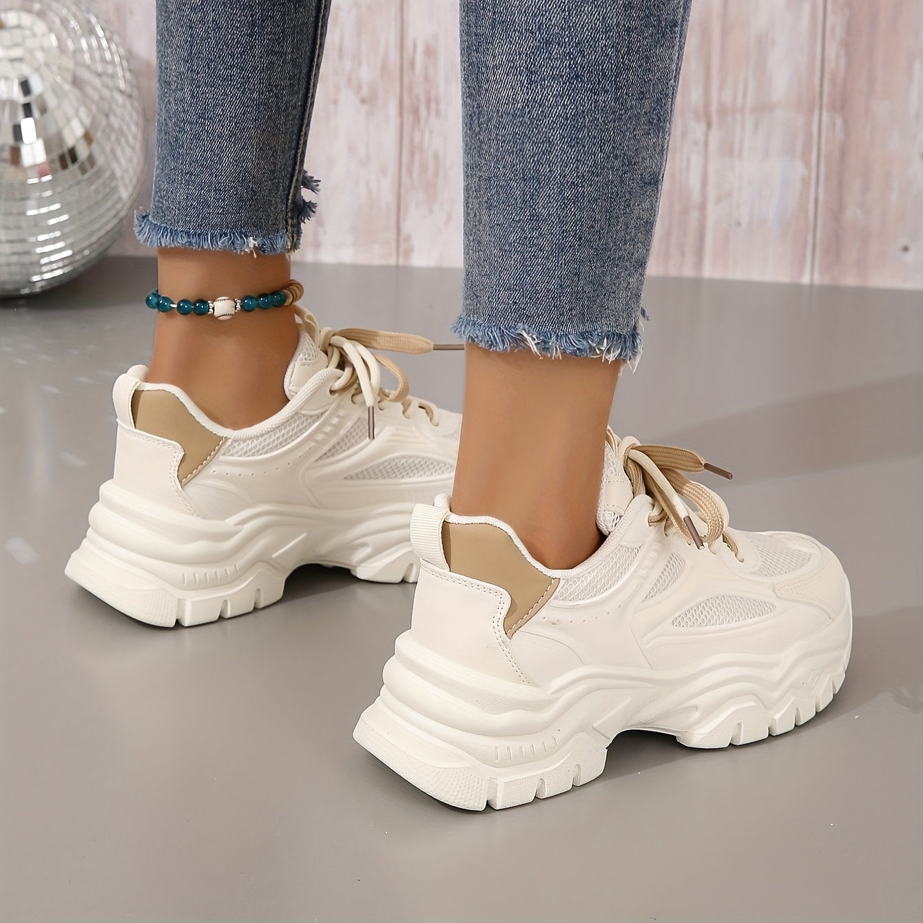 Chic and Style | Chunky sneakers with thick soles and adjustable height